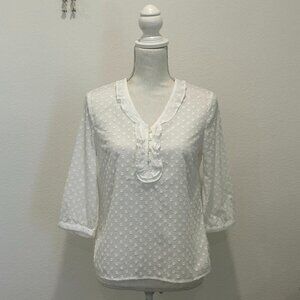 NWOT | TALBOTS White Polka Dot Blouse
